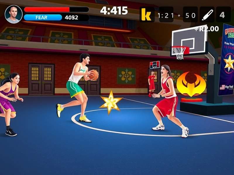 Urban Basket Ace Blitz gameplay screenshot showing basketball action